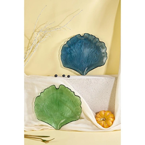 Lora Bianca Deniz Kabuğu Formlu 2'li Cam Meze Ve Sunum Tabağı Seti