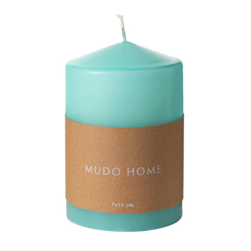 Mudo Home Sütun Mum Mavi̇ 7x10 Cm