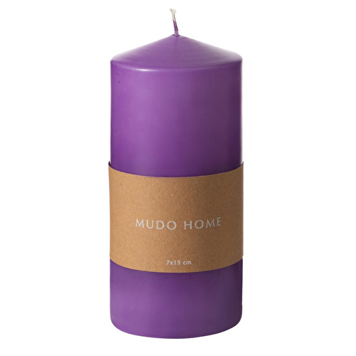 Mudo Home Sütun Mum Mor 7x15 Cm