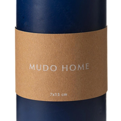 Mudo Home Sütun Mum Laci̇vert 7x15 Cm