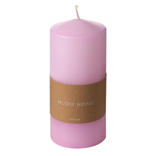 Mudo Home Sütun Mum Pembe 7x15 Cm