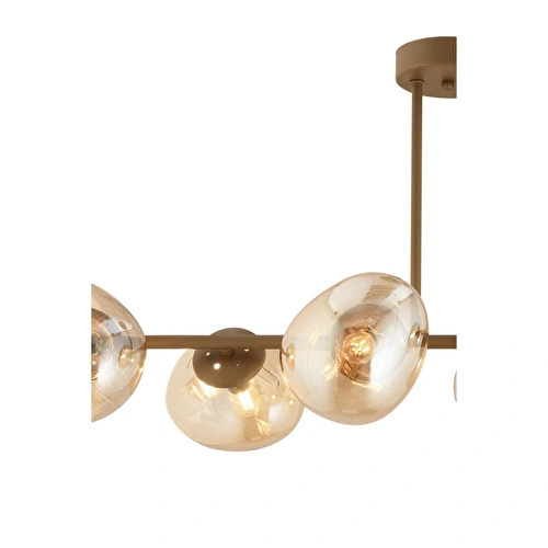 Apliqa Tristan 6'lı Sıralı Eskitme Modern Yemek Masası Üstü, Salon Avize