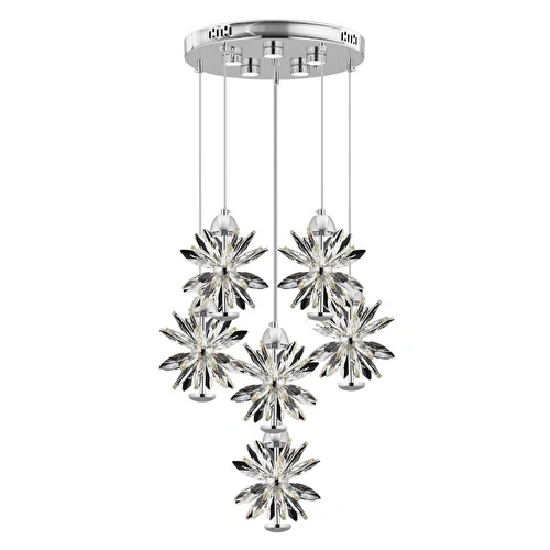 Apliqa Menekşe Krom 6li 90 Watt Yuvarlak Led Avi̇ze