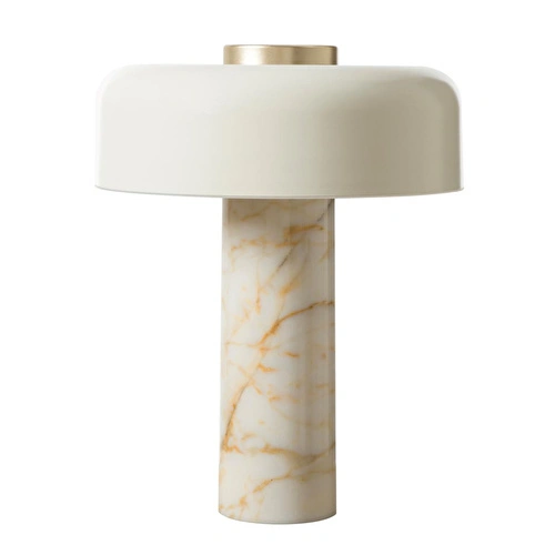 Mudo Home Pilz Krem Mermer Abajur 37x48 Cm