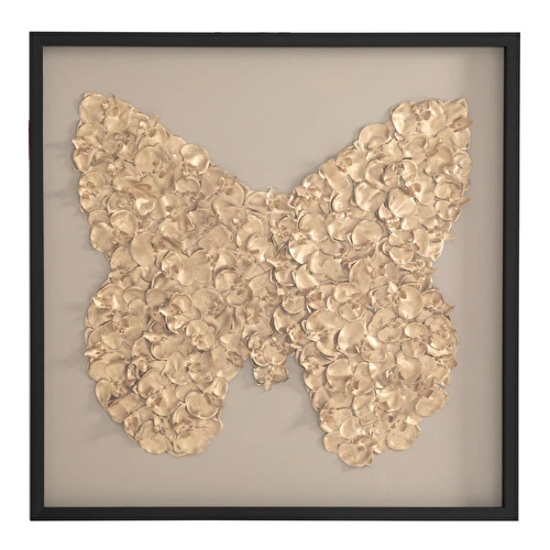 Mudo Home Golden Butterfly Cam Tablo 100x100cm