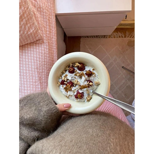 Beige & Stone Seramik Krem Donut Bowl Kahvaltılık Tatlı Salata Kase