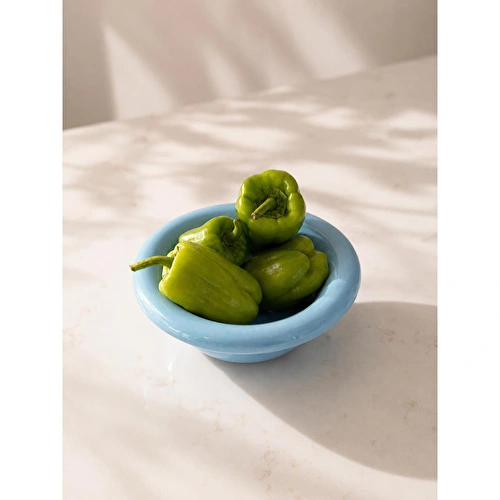 Beige & Stone Seramik Mavi Donut Dondurma Bowl Kahvaltılık Tatlı Salata Kase