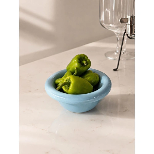 Beige & Stone Seramik Mavi Donut Dondurma Bowl Kahvaltılık Tatlı Salata Kase