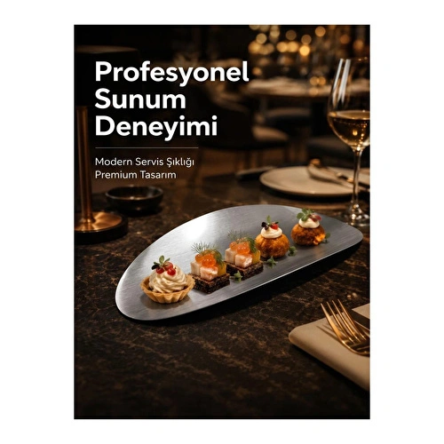 Vienev Modern Elips Metal Sunum Tepsisi Vienev Modern Elips Metal Sunum Tepsisi