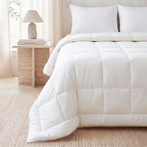 Ocean Home Textile Pamuklu Saten Biyeli Mikrojel Çift Kişilik Yorgan 195 X 215 Cm
