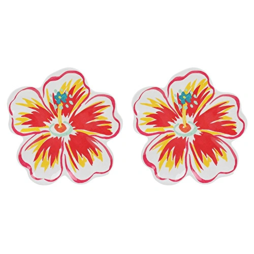 Lucky Art Tropea Melamin Çiçek Formlu Tabak Seti 20cm (2'li)
