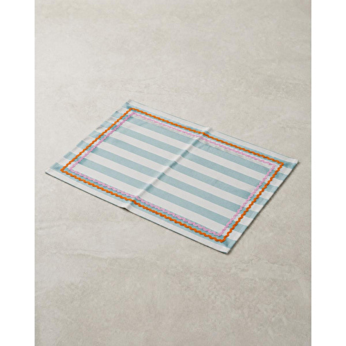 Beige & Stone Mavi Çizgili Pembe - Turuncu Biyeli Amerikan Servisi 2'li Set 33x44 Cm Sofra Ve Masa Düzeni Dekoru Beige & Stone Mavi Çizgili Pembe - Turuncu Biyeli Amerikan Servisi 2'li Set 33x44 Cm Sofra Ve Masa Düzeni Dekoru