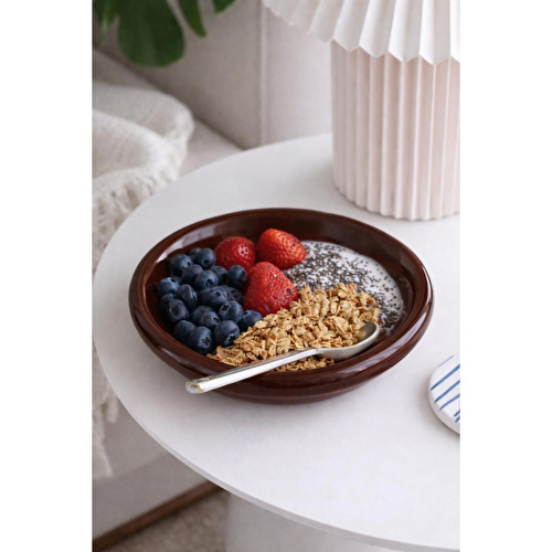 Beige & Stone Kahverengi Donut Seramik Yemek Tabağı – 21,5 Cm Beige & Stone Kahverengi Donut Seramik Yemek Tabağı – 21,5 Cm