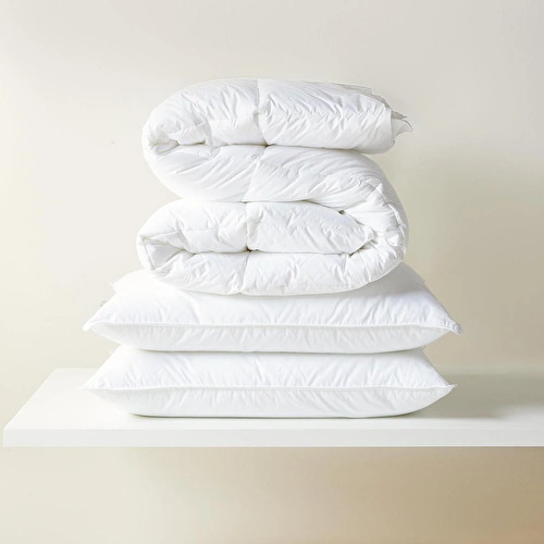 Ocean Home Textile %100 Pamuk Kumaş Kaz Tüyü Konforunda Saten Biyeli Mikrojel Çift Kişilik Yastık Yorgan Seti 1 Adet 195 X 215 / 2