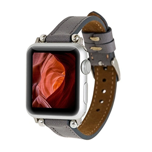 Bloominbag Avilla Stone Gray Deri Apple Watch Band (44/45/46/49mm)