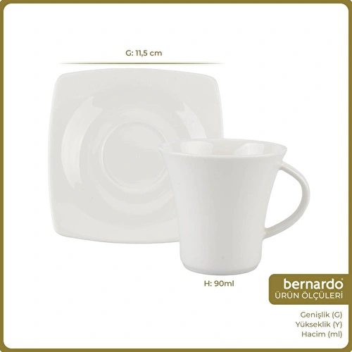Bernardo Solid 6 Kişilik Fincan Takımı