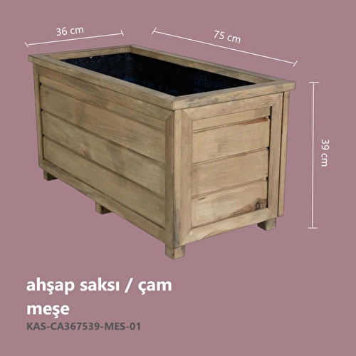 Kaf Ahşap Dekoratif Ahşap Saksı Uzun - Meşe Kaf Ahşap Dekoratif Ahşap Saksı Uzun - Meşe