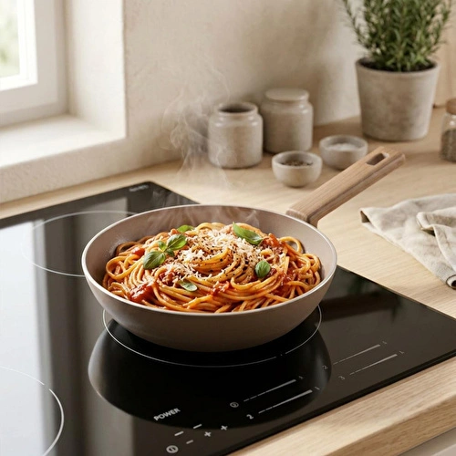 Bernardo Natura Seramik Wok Tava Kahverengi 24cm
