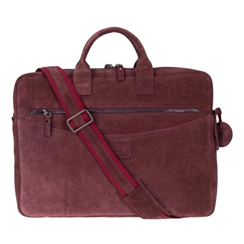 Bloominbag Burgundy Still Hakiki Süet Deri 15-16 Inç Macbook/laptop Çantası
