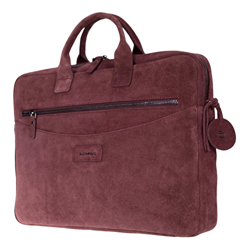 Bloominbag Burgundy Still Hakiki Süet Deri 13-14 Inç Macbook/laptop Çantası
