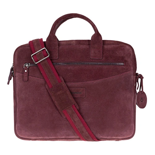 Bloominbag Burgundy Still Hakiki Süet Deri 13-14 Inç Macbook/laptop Çantası