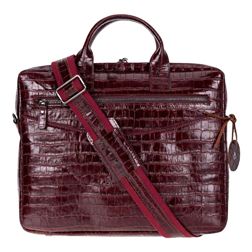 Bloominbag Burgundy Croco Hakiki Deri 15-16 Inç Macbook/laptop Çantası
