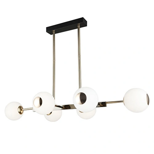 Apliqa Sofia Sıralı 60 Watt Siyah Gold Modern Oturma Odası, Yemek Masası Üstü, Salon Avize