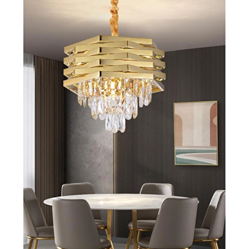 Apliqa Corde 40'lık Gold Kaplamalı Kristal Avize Apliqa Corde 40'lık Gold Kaplamalı Kristal Avize
