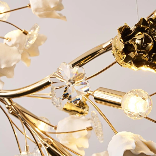 Apliqa Faxon 9'lu Gold Çiçek Desenli Modern Sıralı Yemek Masası Üstü Sarkıt Salon Avize Apliqa Faxon 9'lu Gold Çiçek Desenli Modern Sıralı Yemek Masası Üstü Sarkıt Salon Avize