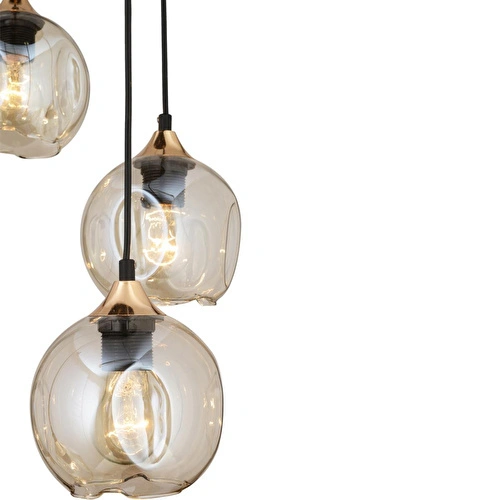 Apliqa Karya 5li Yuvarlak Siyah Gold Modern Sarkıt Genç Odası Yatak Odası Retro Salon Avize