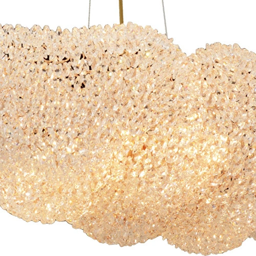Apliqa Pansy Yemek Masa Üstü Bulut Gold Kaplamalı Modern Tasarım Salon Kristal Sarkıt Avize
