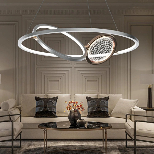 Apliqa Bennan 60'lık 60 Watt Krom Gold Modern Oturma Odası, Mutfak, Salon Led Avize