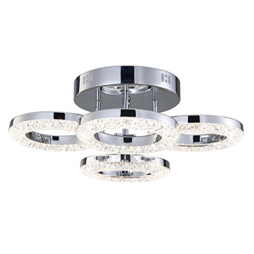 Apliqa Oylum 4'lü Krom 24 Watt Kristalli Koridor Salon Led Plafonyer Avize