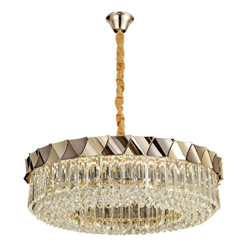 Apliqa Betty Gold Kaplamalı 31 Watt Led Sarkıt Modern Tasarım Salon Kristal 3 Renk Ledli Avize Apliqa Betty Gold Kaplamalı 31 Watt Led Sarkıt Modern Tasarım Salon Kristal 3 Renk Ledli Avize
