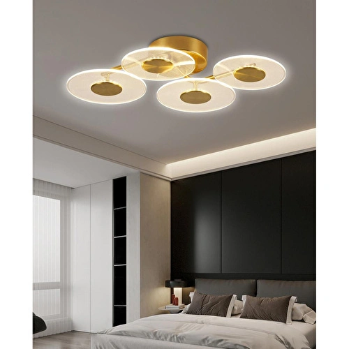 Apliqa Callista 4'lü Gold 12 Watt Plafonyer 3 Renkli Led Avize