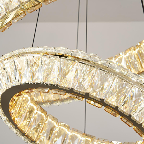 Apliqa Kyler 2'li Gold 180 Watt Kristalli 3 Renkli Led Sarkıt Avize