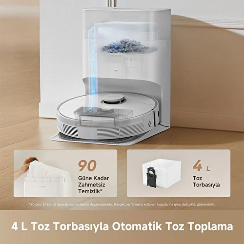 Dreame L40 Plus Robot Süpürge Beyaz, 13.000pa Emiş Gücü