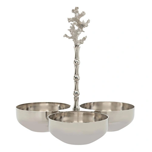 Mudo Home Coral Üçlü Dekorati̇f Sunumluk 23x24 Cm