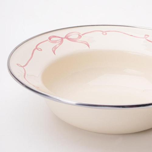 Emaylab Rebel Bow Emaye Çukur Makarna Ve Salata Tabağı