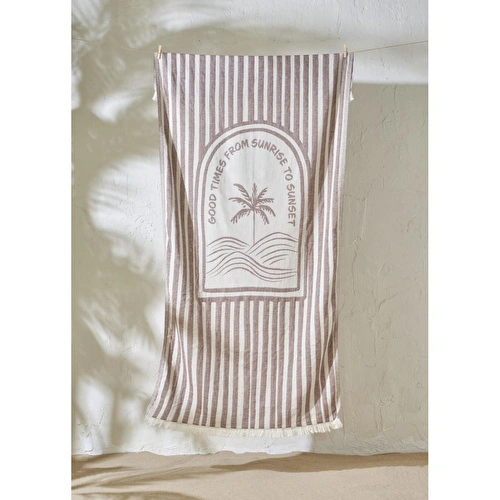 Bella Maison %100 Pamuk Good Times Peştamal Kahverengi (90x160 Cm) Kahverengi