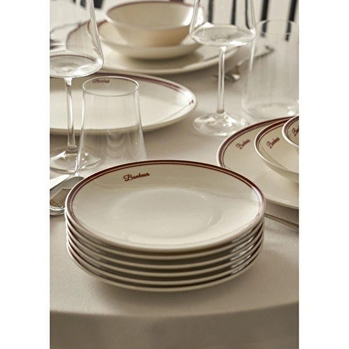 Bella Maison Bonheur Porselen Pasta Tabağı Bordo (21 Cm) Bordo