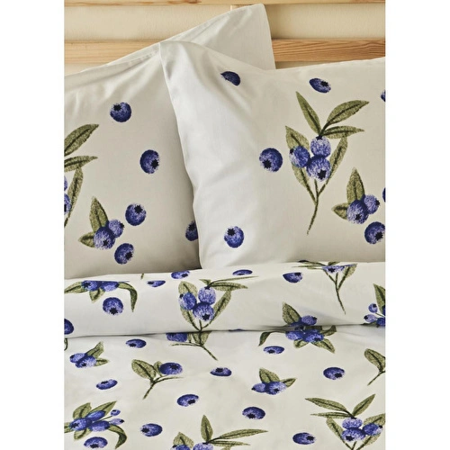 Bella Maison %100 Pamuk Ranforce Blueberry Çift Kişilik Nevresim Seti (200x220 Cm) Çok Renkli