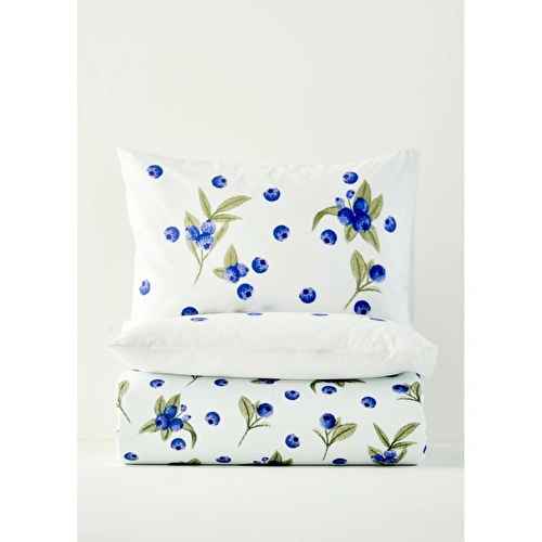 Bella Maison %100 Pamuk Ranforce Blueberry Çift Kişilik Nevresim Seti (200x220 Cm) Çok Renkli
