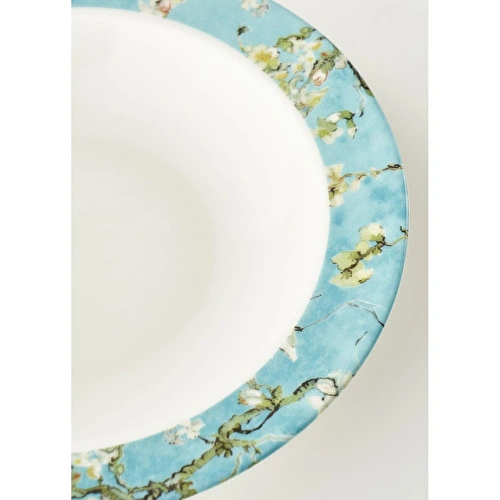 Bella Maison Van Gogh Almond Blossom Porselen Çukur Tabak Turkuaz (21 Cm) Mavi