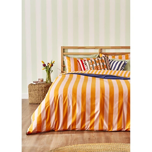 Bella Maison %100 Pamuk Line Tek Kişilik Nevresim Takımı Turuncu (160x220 Cm) Turuncu