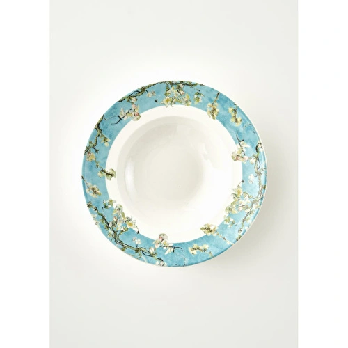 Bella Maison Van Gogh Almond Blossom Porselen Makarna Tabağı Turkuaz (27 Cm) Mavi