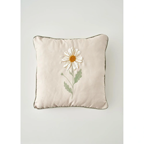 Bella Maison Daisy Biyeli Punchlı Dekoratif Yastık Kılıfı Bej (43x43 Cm) Bej