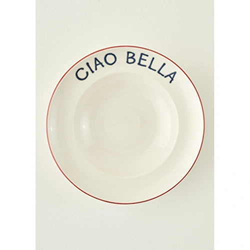 Bella Maison Line Porselen Makarna Tabağı Kırmızı (28 Cm) Kırmızı