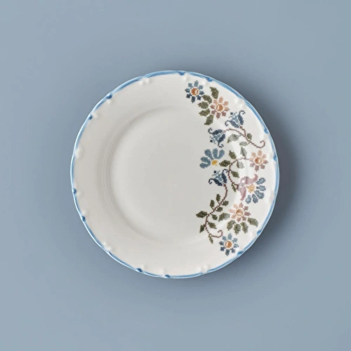 Bella Maison Vintage Porselen Pasta Tabağı 4'lü Mavi (20 Cm) Mavi