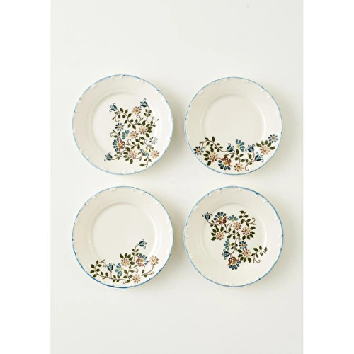 Bella Maison Vintage Porselen Pasta Tabağı 4'lü Mavi (20 Cm) Mavi